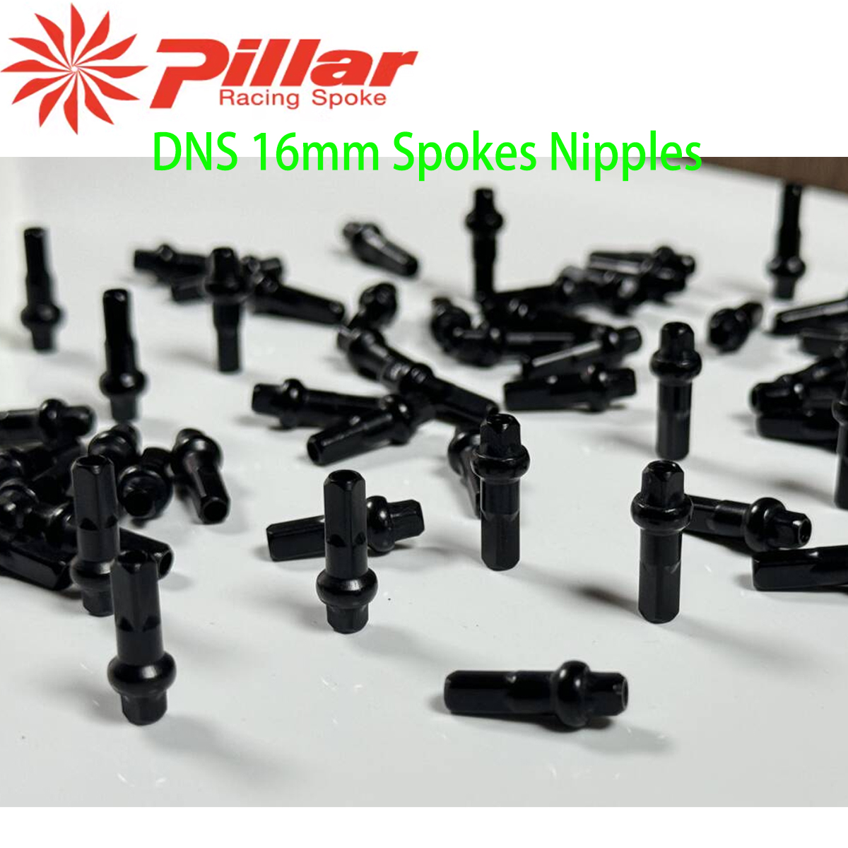 Spoke Nipple Brass - Pillar DSN Fietsnippels 14G 16mm Aluminiumlegering