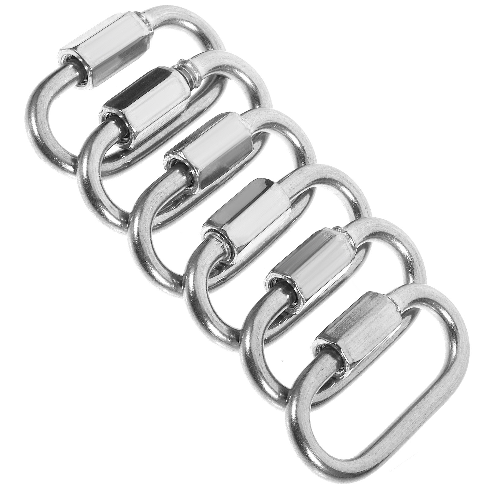 Chain Quick Link - 6 stuks roestvrijstalen snelkoppelingen voor kettingen,